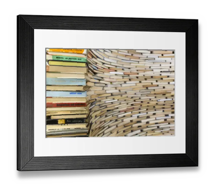 Framed Print : Europe, Czech Republic, Prague. Book sculpture at Prague City Library. Credit as