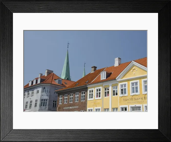 Framed Print : Denmark, Helsingoer. Typical downtown 15th-17th century architecture
