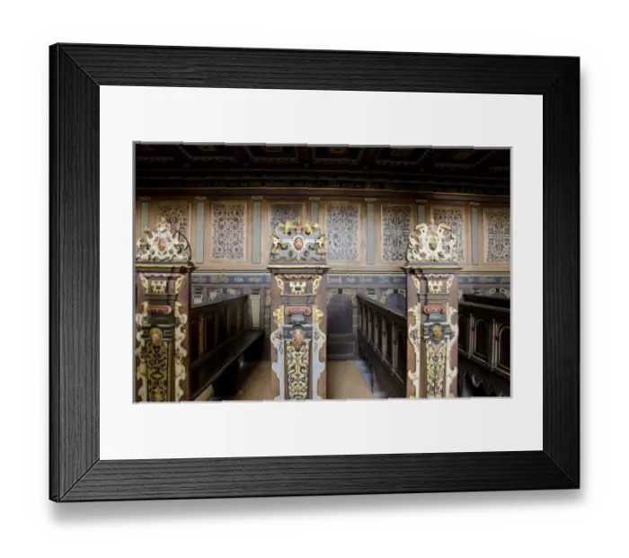 Framed Print : Denmark, Helsingoer. Kronborg Castle (aka Kronborg Slot). Ornate carved wooden chruch pew Framed Print : Denmark, Helsingoer. Kronborg Castle (aka Kronborg Slot). Ornate carved wooden chruch pew