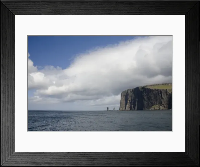 Framed Print : Denmark, Faroe Islands, North Atlantic. Island of Streymoy, rugged cliffs of Vestmanna