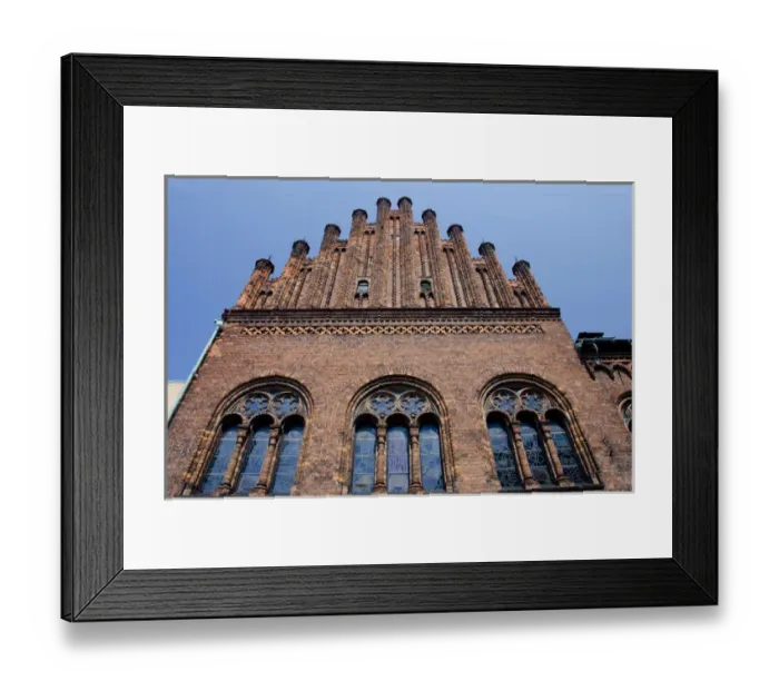 Framed Print : Denmark, Helsingoer. Historic Helsingoer Kommune Radhus building