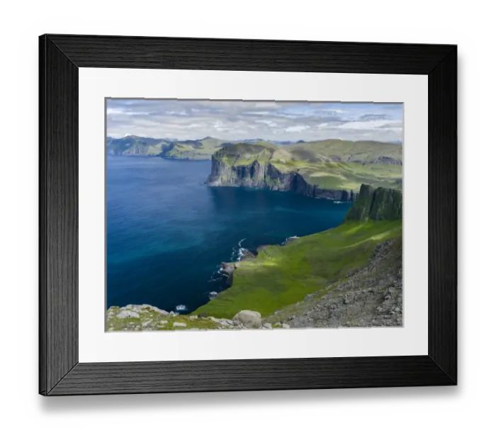 Framed Print : View over settlement Vikar towards Streymoy Framed Print : View over settlement Vikar towards Streymoy