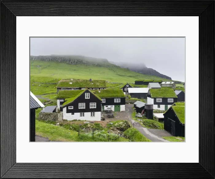Framed Print : The village on the island Mykines, part of the Faroe Islands in the North Atlantic Framed Print : The village on the island Mykines, part of the Faroe Islands in the North Atlantic