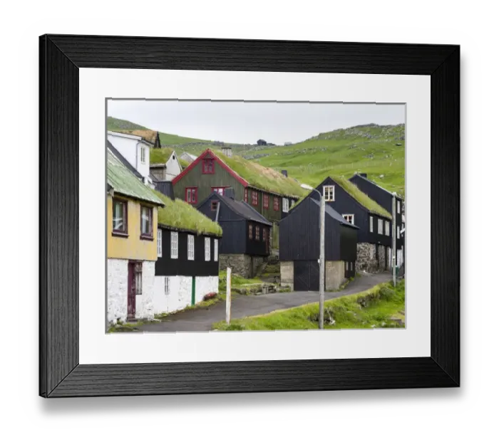 Framed Print : The village on the island Mykines, part of the Faroe Islands in the North Atlantic Framed Print : The village on the island Mykines, part of the Faroe Islands in the North Atlantic