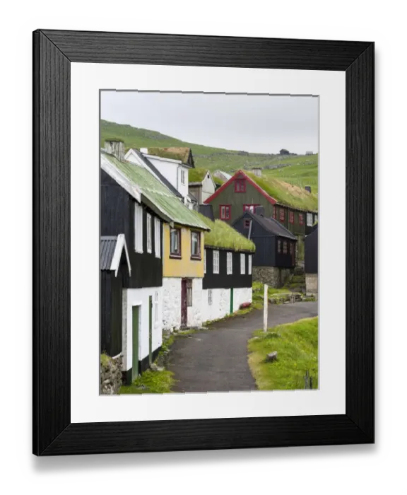 Framed Print : The village on the island Mykines, part of the Faroe Islands in the North Atlantic Framed Print : The village on the island Mykines, part of the Faroe Islands in the North Atlantic