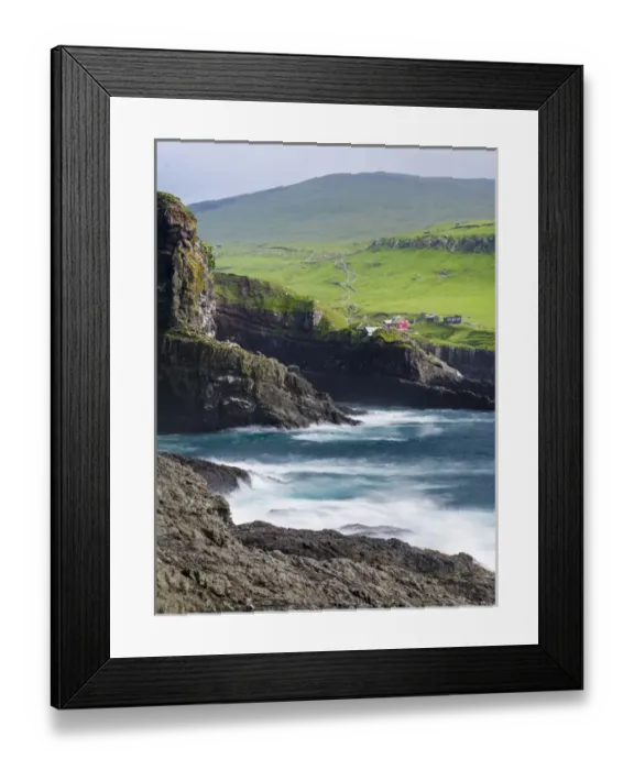 Framed Print : The island Mykines, part of the Faroe Islands in the North Atlantic. Europe, Northern Europe
