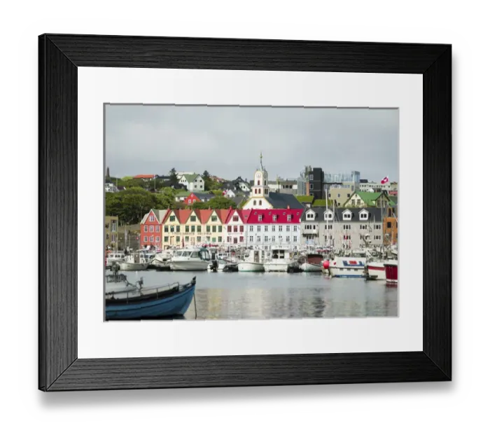 Framed Print : Peninsula Tinganes with old town, government district and the western harbour. Torshavn Framed Print : Peninsula Tinganes with old town, government district and the western harbour. Torshavn