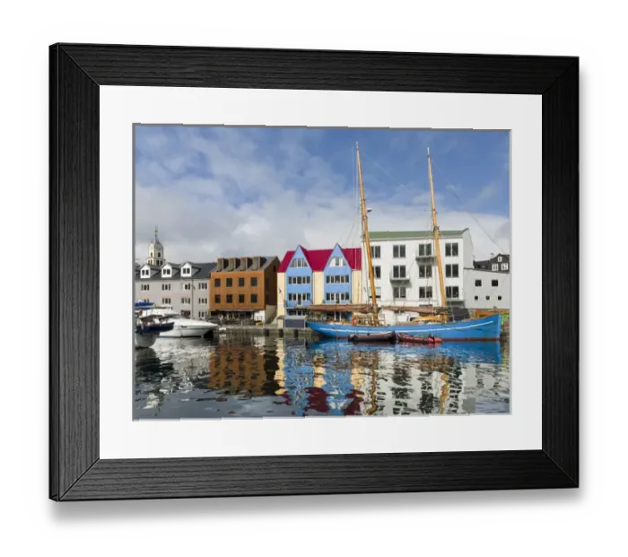 Framed Print : Peninsula Tinganes with old town, government district and the western harbour. Torshavn Framed Print : Peninsula Tinganes with old town, government district and the western harbour. Torshavn