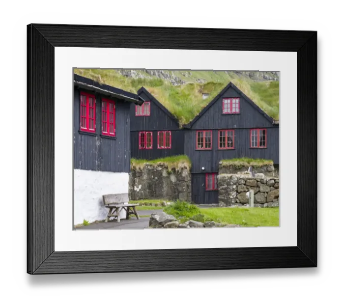 Framed Print : The Kings Farm in Kirkjubour (Kirkjboargardur, Roykstovan), the oldest still inhabited Framed Print : The Kings Farm in Kirkjubour (Kirkjboargardur, Roykstovan), the oldest still inhabited