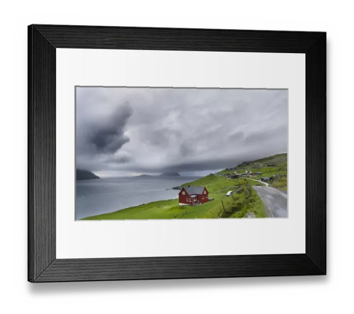 Framed Print : Village Velbastadur (Velbastathur). The island Streymoy, one of the two large islands Framed Print : Village Velbastadur (Velbastathur). The island Streymoy, one of the two large islands
