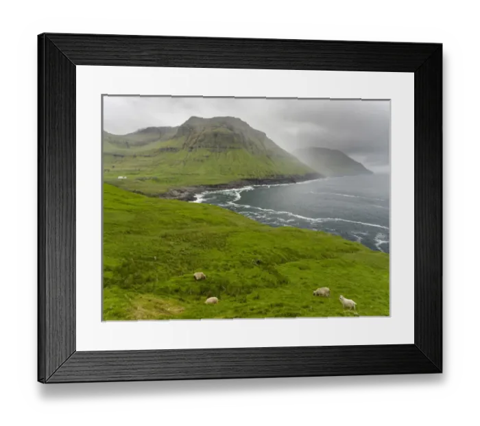 Framed Print : The west coast at Nordradalur. The island Streymoy, one of the two large islands Framed Print : The west coast at Nordradalur. The island Streymoy, one of the two large islands