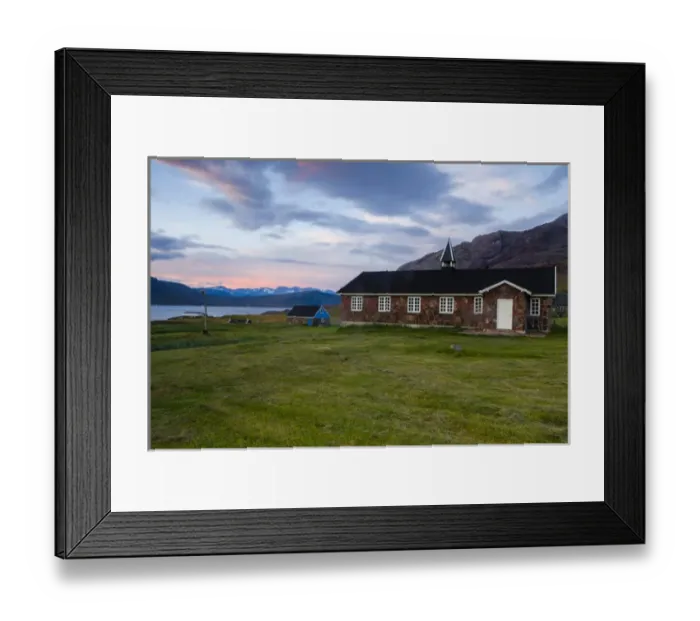 Framed Print : RM. Church. Igaliku Gardar. Greenland