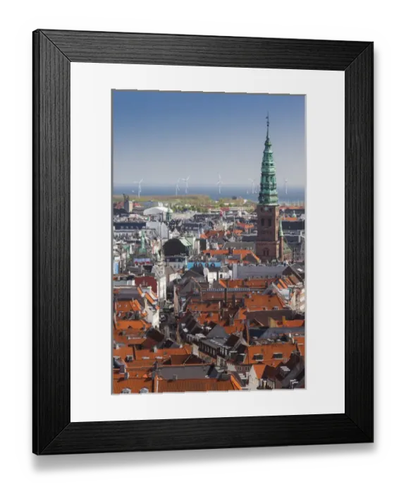 Framed Print : Denmark, Zealand, Copenhagen, elevated city view