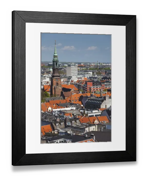 Framed Print : Denmark, Zealand, Copenhagen, elevated city view Framed Print : Denmark, Zealand, Copenhagen, elevated city view