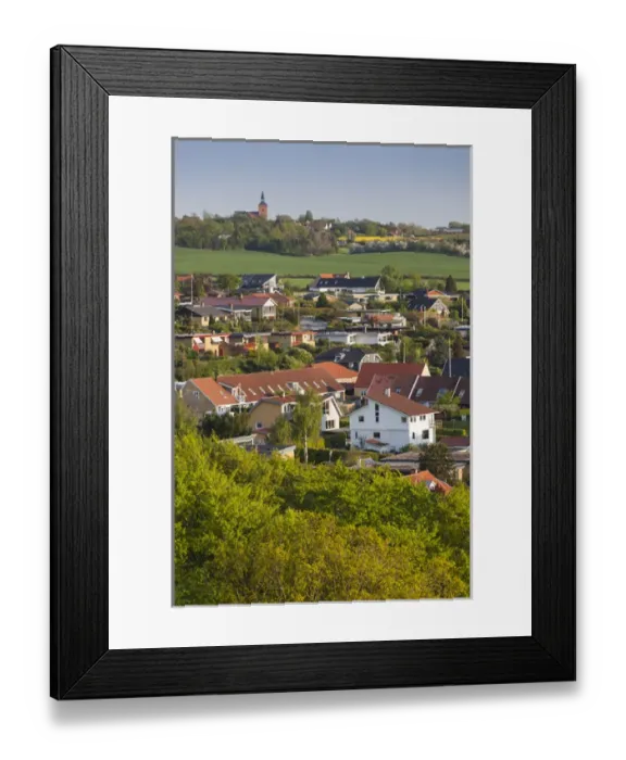 Framed Print : Denmark, Tasinge, Vindeby, elevated town view Framed Print : Denmark, Tasinge, Vindeby, elevated town view