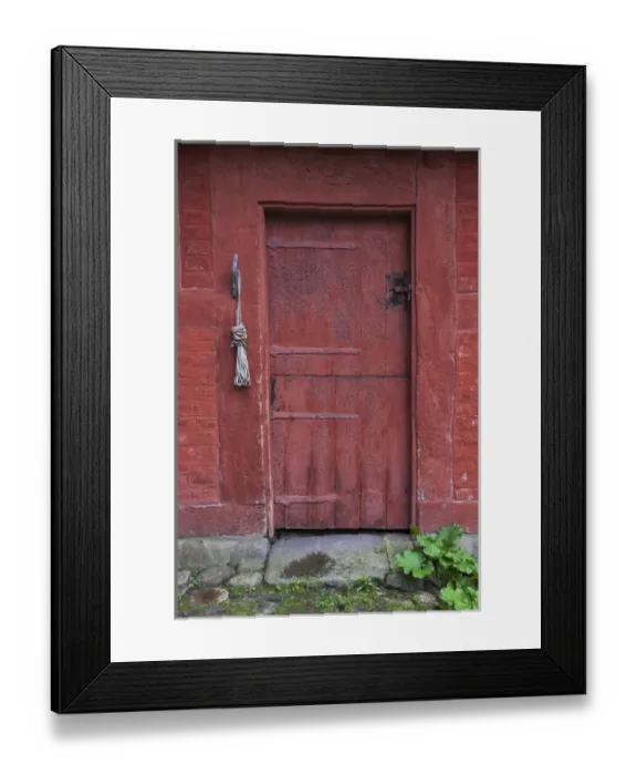 Framed Print : Denmark, Jutland, Aarhus, Den Gamle By, reconstructed Old Town, door