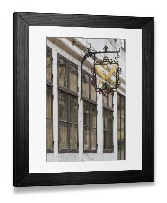 Framed Print : Denmark, Jutland, Aarhus, Den Gamle By, reconstructed Old Town, tailor shop sign Framed Print : Denmark, Jutland, Aarhus, Den Gamle By, reconstructed Old Town, tailor shop sign
