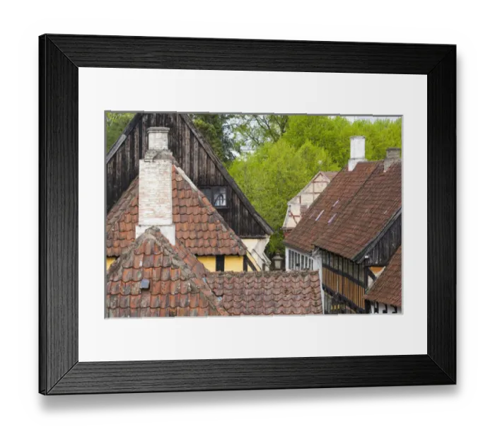 Framed Print : Denmark, Jutland, Aarhus, Old Town, half-timbered buildings Framed Print : Denmark, Jutland, Aarhus, Old Town, half-timbered buildings
