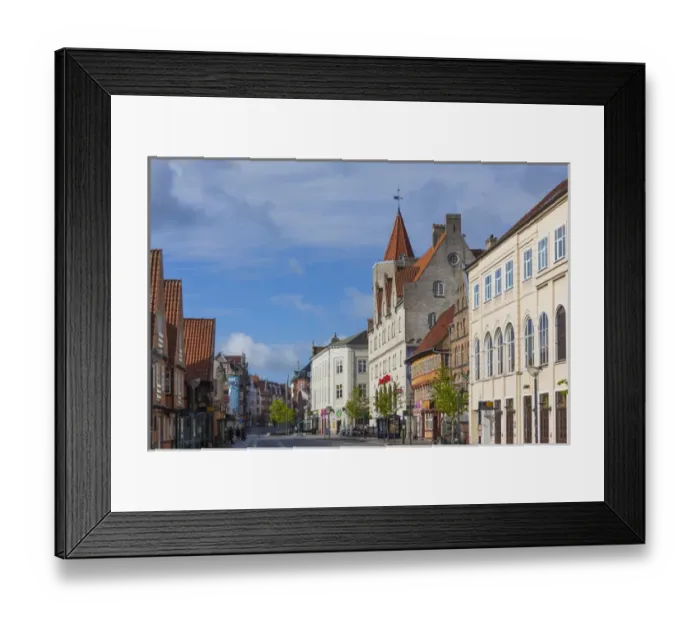 Framed Print : Denmark, Jutland, Aalborg, Osteragade pedestrian street Framed Print : Denmark, Jutland, Aalborg, Osteragade pedestrian street
