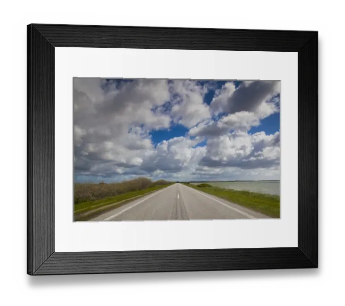 Framed Print : Denmark, Jutland, Oslos, Route 11 road by the Limfjorden