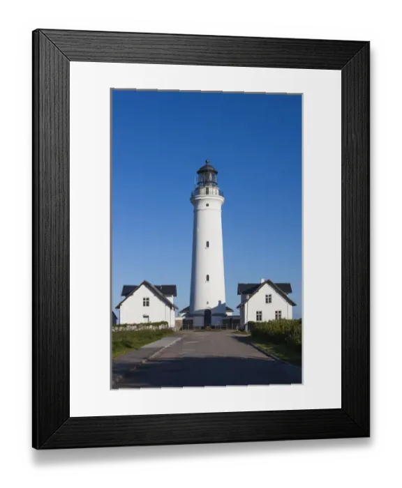Framed Print : Denmark, Jutland, Hirtshals, Hirtshals Fyr Lighthouse, morning