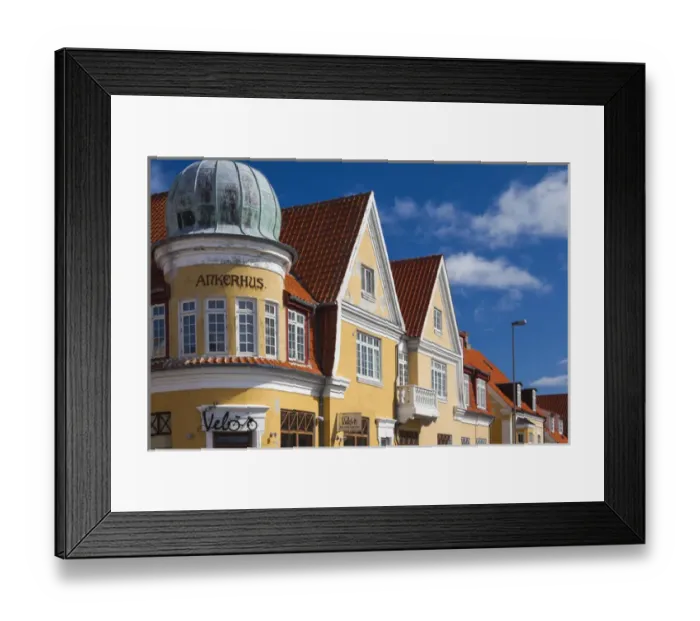 Framed Print : Denmark, Jutland, Skagen, traditional town buildings Framed Print : Denmark, Jutland, Skagen, traditional town buildings