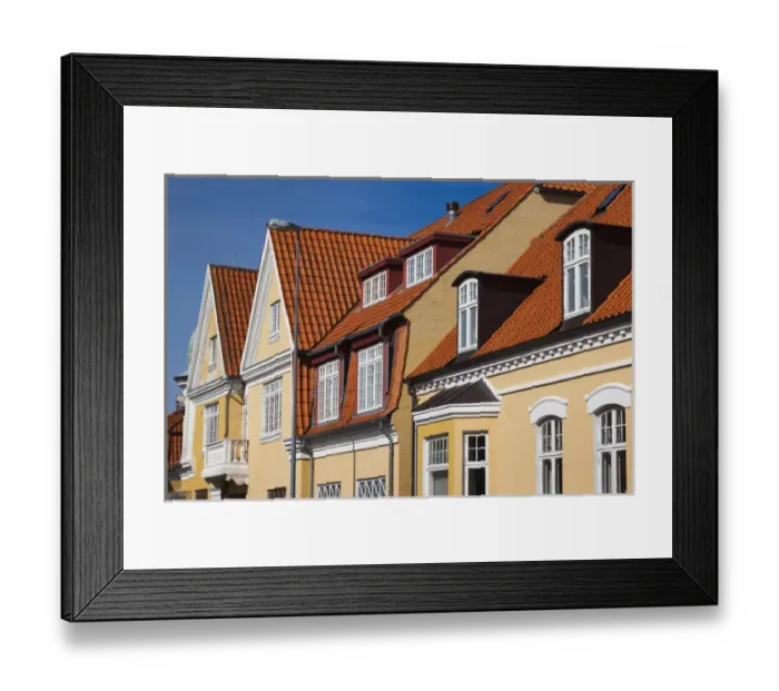 Framed Print : Denmark, Jutland, Skagen, traditional town buildings Framed Print : Denmark, Jutland, Skagen, traditional town buildings