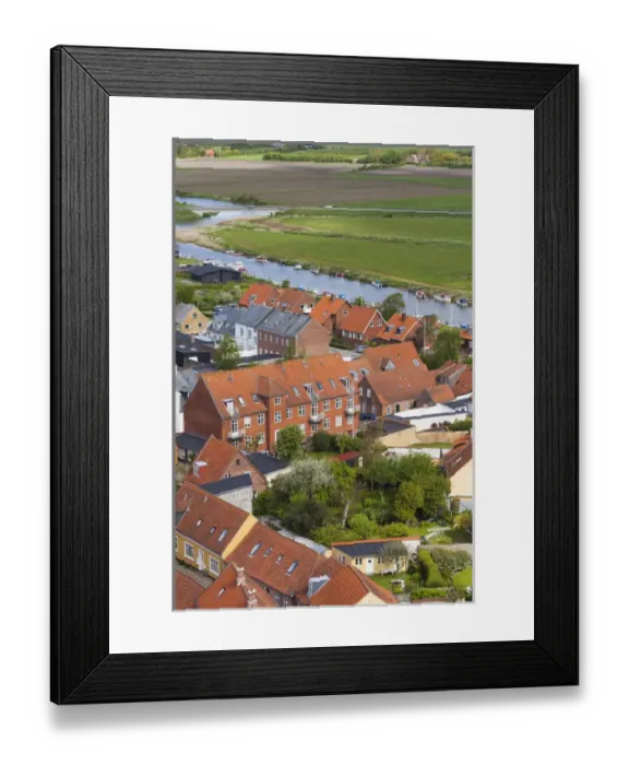 Framed Print : Denmark, Jutland, Ribe, elevated town view from Ribe Domkirke Cathedral tower Framed Print : Denmark, Jutland, Ribe, elevated town view from Ribe Domkirke Cathedral tower