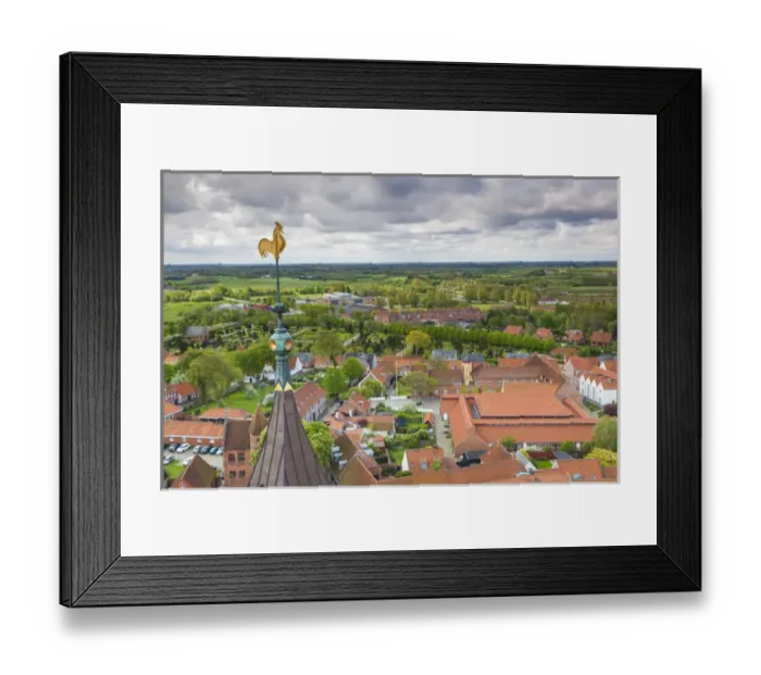 Framed Print : Denmark, Jutland, Ribe, elevated town view from Ribe Domkirke Cathedral tower Framed Print : Denmark, Jutland, Ribe, elevated town view from Ribe Domkirke Cathedral tower