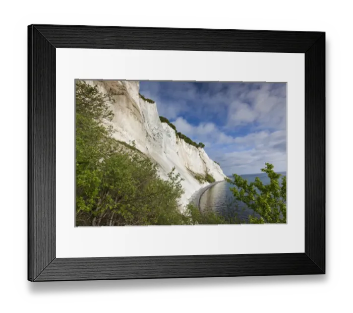 Framed Print : Denmark, Mon, Mons Klimt, 130 meter-high chalk cliffs from the shore Framed Print : Denmark, Mon, Mons Klimt, 130 meter-high chalk cliffs from the shore