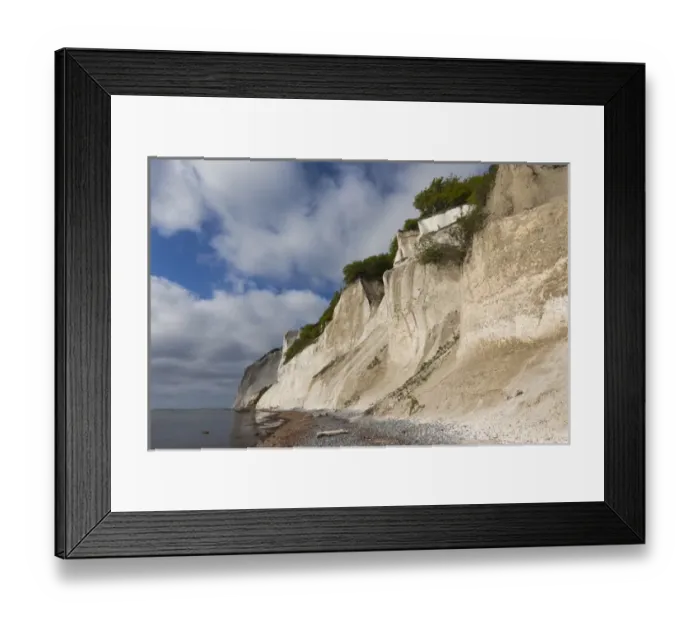 Framed Print : Denmark, Mon, Mons Klimt, 130 meter-high chalk cliffs from the shore Framed Print : Denmark, Mon, Mons Klimt, 130 meter-high chalk cliffs from the shore