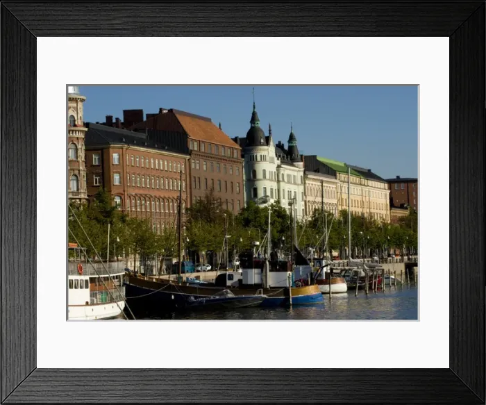 Framed Print : Europe, Finland, Helsinki. Overview of Helsinki from harbor