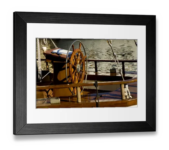 Framed Print : Europe, Finland, Helsinki. Detail of sailboats helm Framed Print : Europe, Finland, Helsinki. Detail of sailboats helm
