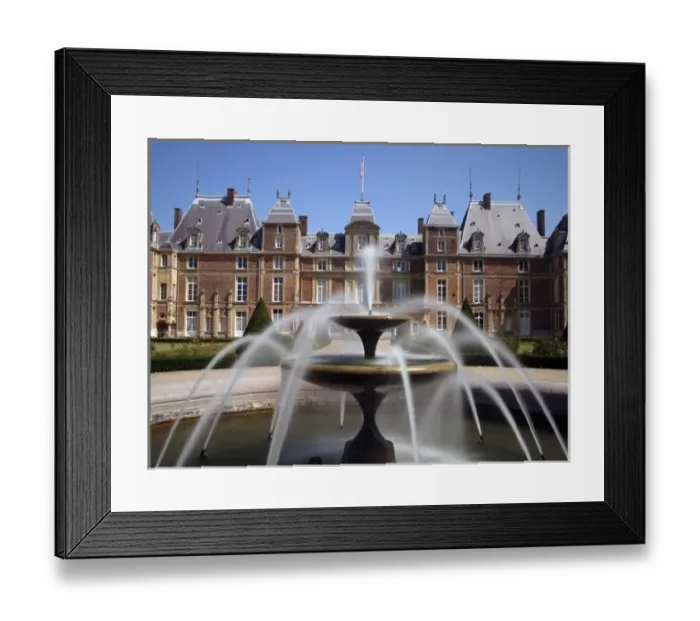 Framed Print : Fountain, Chateau, EU, Normandy, France Framed Print : Fountain, Chateau, EU, Normandy, France
