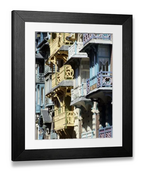 Framed Print : Balconies, Mers les Bains, France Framed Print : Balconies, Mers les Bains, France