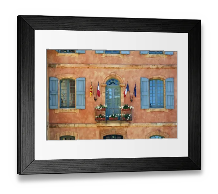 Framed Print : Coloful window and shutters, Roussillon, France Framed Print : Coloful window and shutters, Roussillon, France