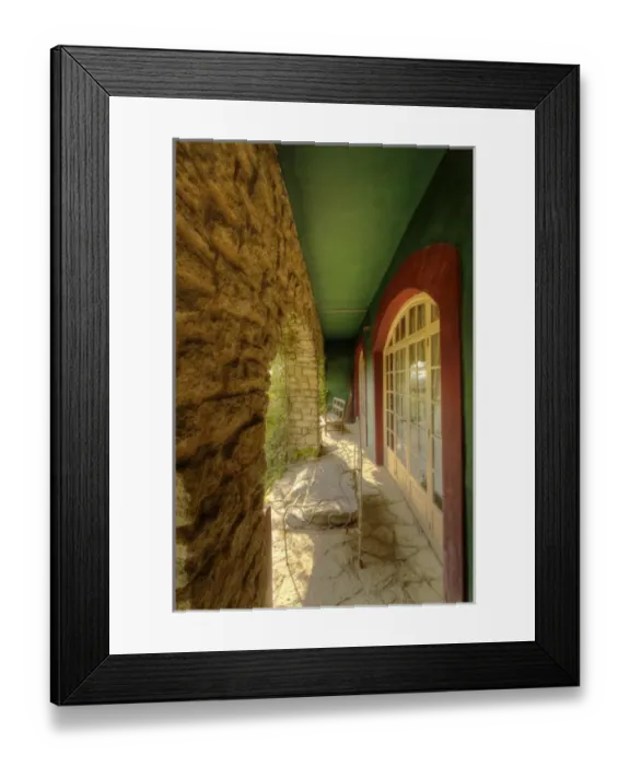 Framed Print : Windows in French Villa in provence region of southern France
