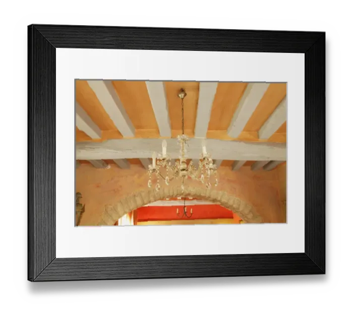 Framed Print : Old world ceiling beams in French villa, Provence region of France Framed Print : Old world ceiling beams in French villa, Provence region of France