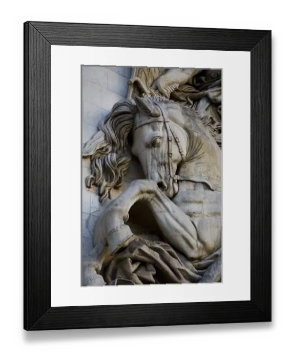 Framed Print : France, Paris. Horse head detail on the Arc de Triomphe