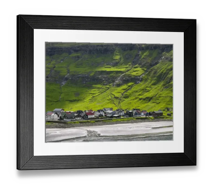 Framed Print : Village Tjornuvik. The island Streymoy, one of the two large islands of the Faroe Framed Print : Village Tjornuvik. The island Streymoy, one of the two large islands of the Faroe