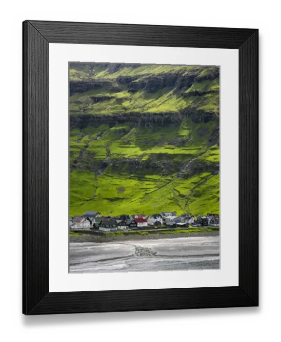 Framed Print : Village Tjornuvik. The island Streymoy, one of the two large islands of the Faroe Framed Print : Village Tjornuvik. The island Streymoy, one of the two large islands of the Faroe
