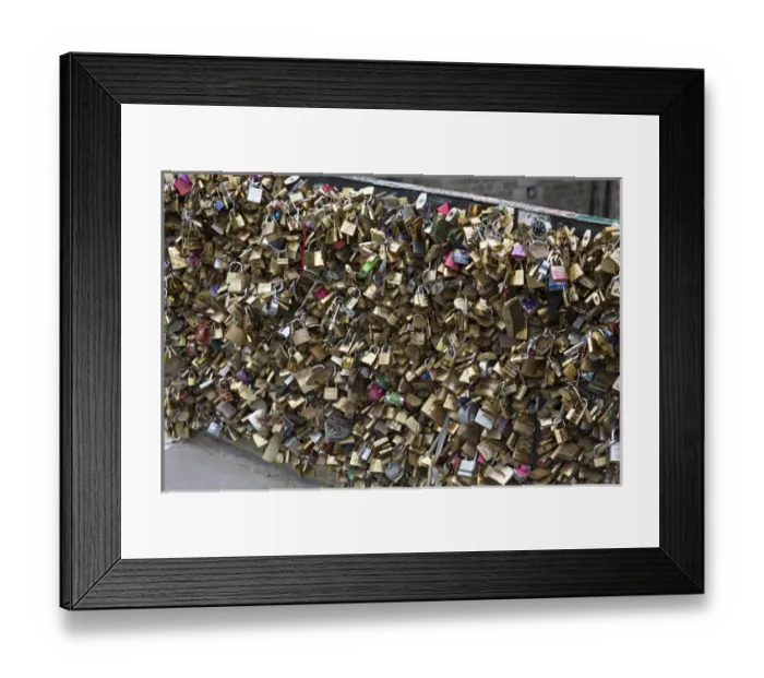 Framed Print : Europe, France, Paris. Love locks on Pont de l Archeveche over the Seine Framed Print : Europe, France, Paris. Love locks on Pont de l Archeveche over the Seine