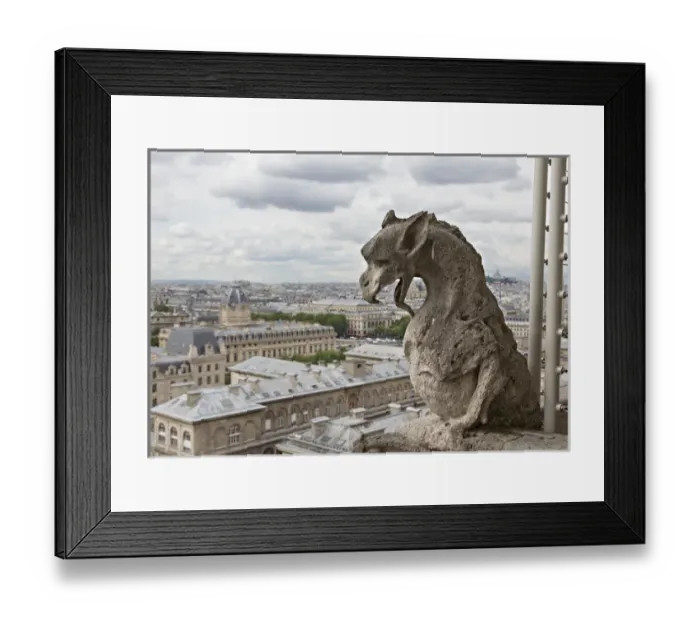 Framed Print : Europe, France, Paris. A gargoyle on the Notre Dame Cathedral Framed Print : Europe, France, Paris. A gargoyle on the Notre Dame Cathedral