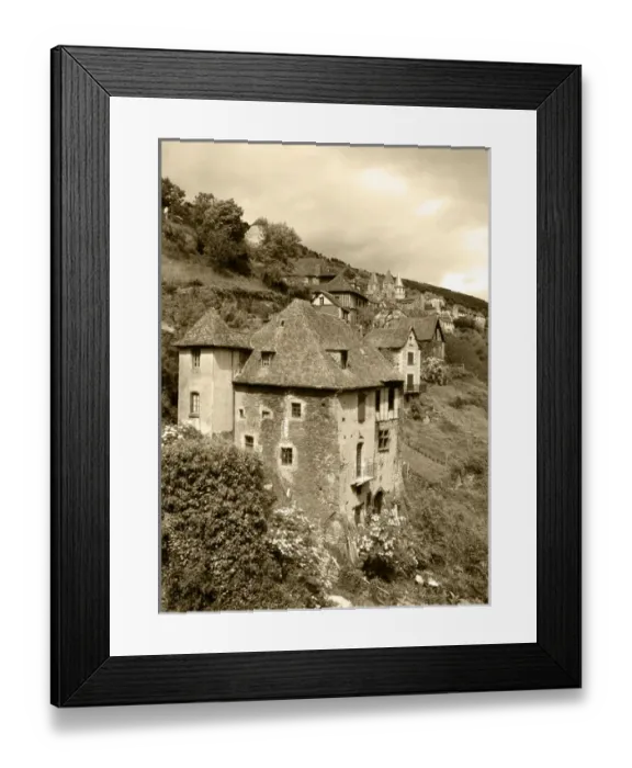 Framed Print : France, Conques, Aveyron, Medieval houses Framed Print : France, Conques, Aveyron, Medieval houses