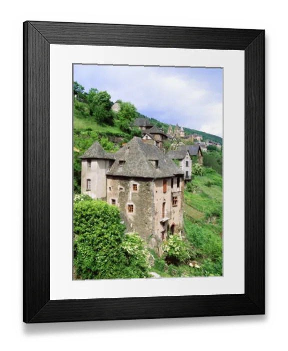Framed Print : France, Conques, Aveyron, Medieval houses Framed Print : France, Conques, Aveyron, Medieval houses