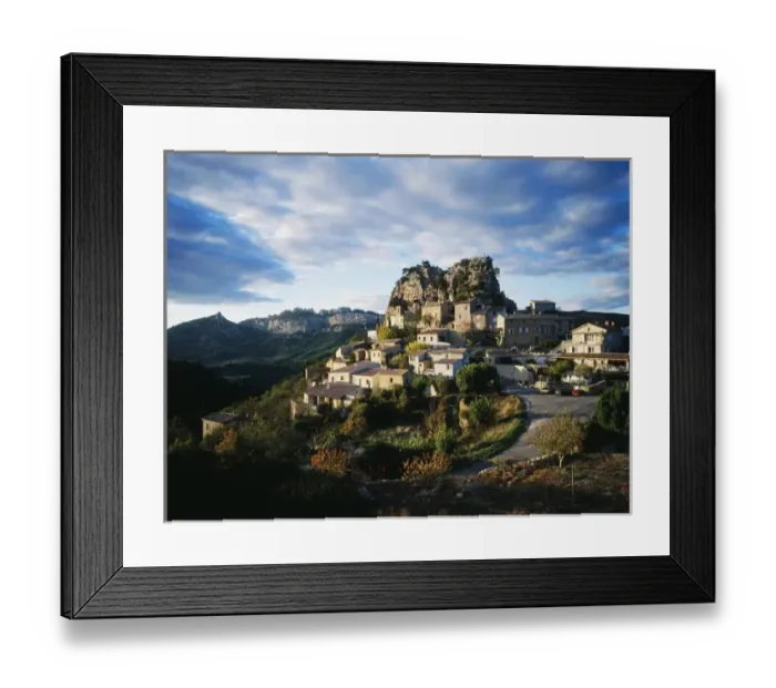 Framed Print : France, La Roque-Alric, Vaucluse, Provence-Alpes-Cote d Azur, View of village Framed Print : France, La Roque-Alric, Vaucluse, Provence-Alpes-Cote d Azur, View of village