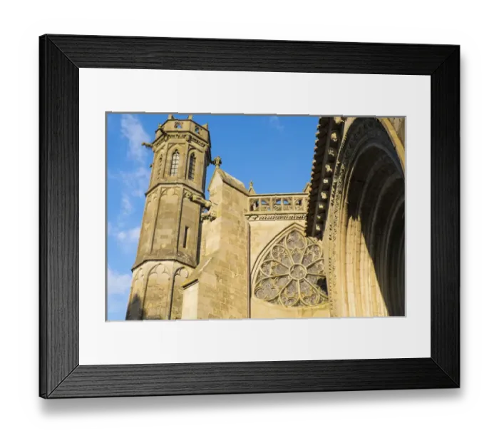 Framed Print : Europe, France, Languedoc-Roussillon, ancient fortified city of Carcassonne, UNESCO