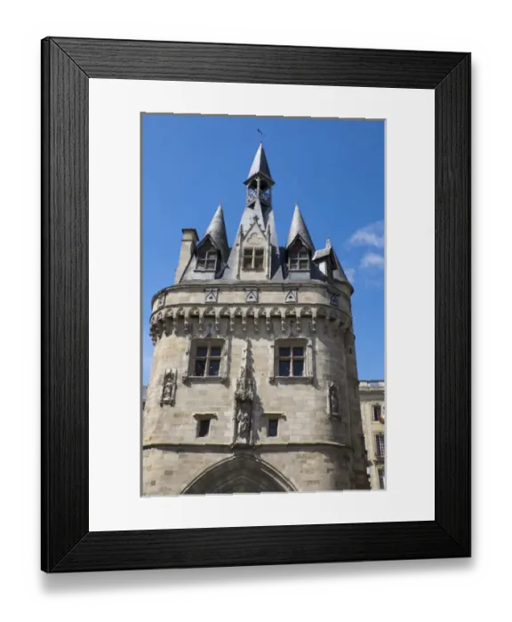Framed Print : France, Aquitaine Region, Gironde Department, Bordeaux, Porte Cailhau, city gate, b. 1495 Framed Print : France, Aquitaine Region, Gironde Department, Bordeaux, Porte Cailhau, city gate, b. 1495