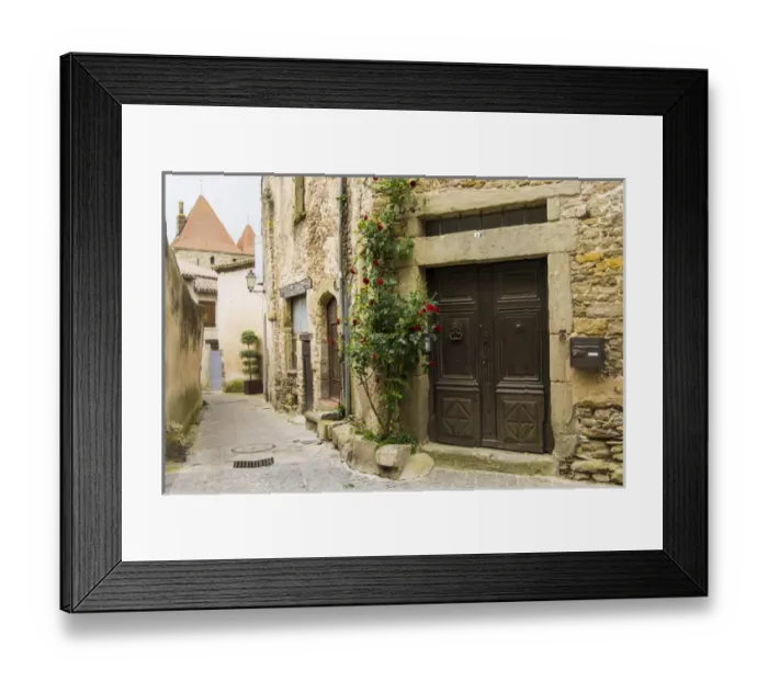 Framed Print : Europe, France, Languedoc-Roussillon, ancient fortified city of Carcassonne, UNESCO