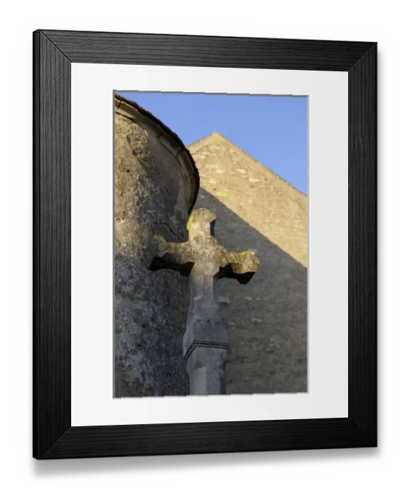 Framed Print : Europe, France, Flez-Cuzy. Stone cross at the old church Framed Print : Europe, France, Flez-Cuzy. Stone cross at the old church